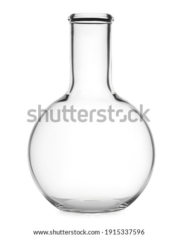 Clean empty Florence flask isolated on white