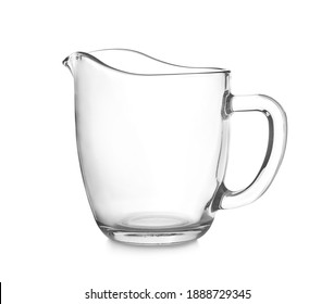 Clean Empty Glass Jug Isolated On White