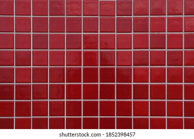 Clean empty red retro tile wall background texture