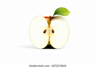 Clean And Fresh Halved Apple Cross Section
