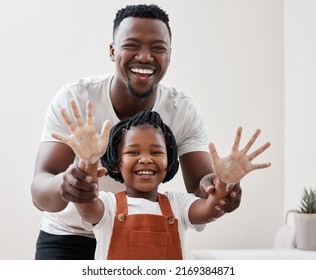 Clean Hands, Here We Come. Shot Of A Young Father Helping His Daughter Wash Her Hands In The Bathroom At Home.