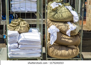 Clean Linen And Dirty Linen In Carts