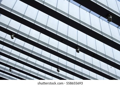 Clean lines angular structures contrasting colours textured walls modern architecture