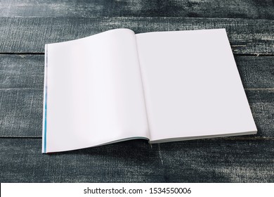 Clean Magazine Mockup.  Blank Page Or Notepad For Mockups