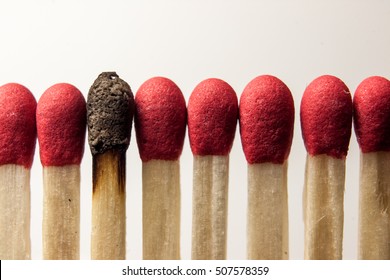 Clean matches around a burnt one. - Shutterstock ID 507578359