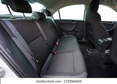 Clean Modern Car Back Seats Side View Isolated