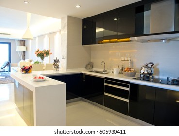 Clean Modern Kitchen In A Modern Home.