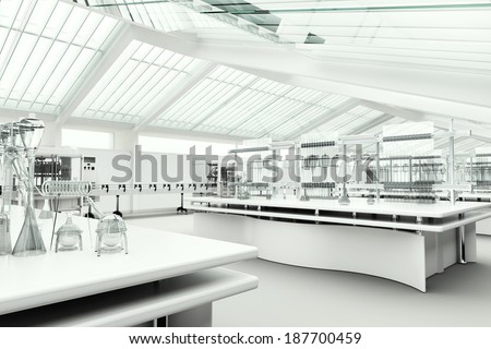 Clean modern white laboratory