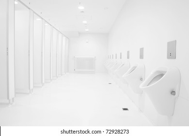 A Clean New Public Toilet Room Empty