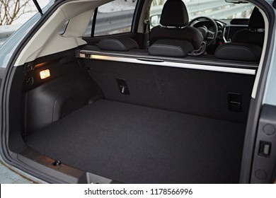 Clean, open empty trunk in the car SUV
