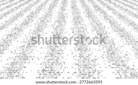 A clean and organized distribution of binary digits arranged in distinct vertical columns. This rhythmic pattern illustrates the concepts of data synchronization and parallel processing within a high-speed networking environment. Perspective.