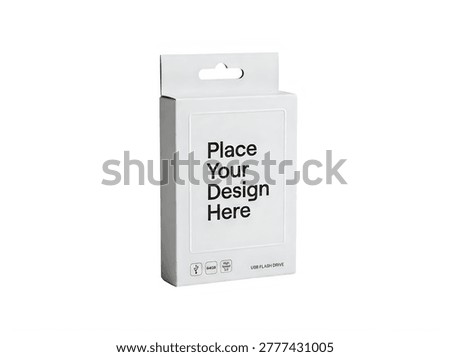 Clean packaging design for a USB flash drive with customizable space for branding or artwork. Ready for printing and product labeling.