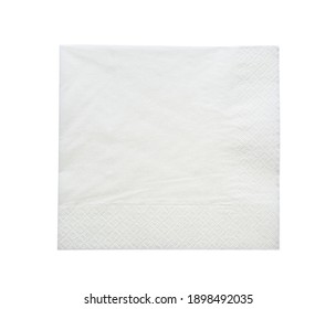 Clean paper tissue isolated on white, top view