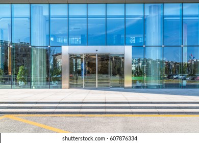 Clean Road Front Of Office Entrance