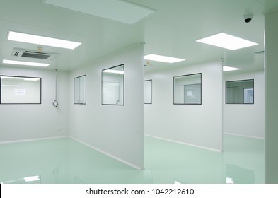 Clean room manufacturing pharmaceutical plant, Green epoxy flooring, Sandwich Panel and double glass window