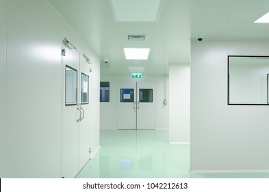 Clean Room Manufacturing Pharmaceutical Plant, Green Epoxy Flooring, Sandwich Panel And Door