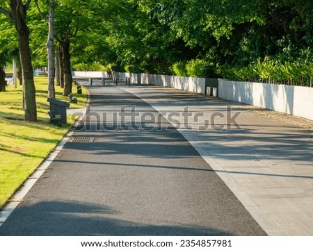 clean sidewalk  in beautiful summer city