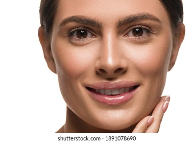 Clean Skin Woman Face Beauty Smile Happy Head Shot Close Up