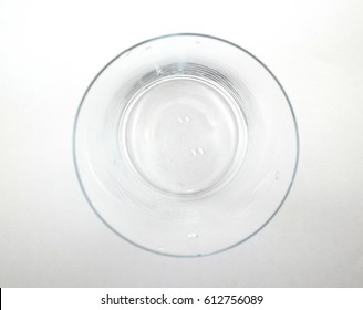 Clean Thin Bottom Drinking Glass Isolated On White Background