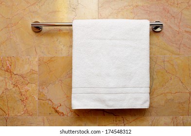 Clean Towel On The Rack