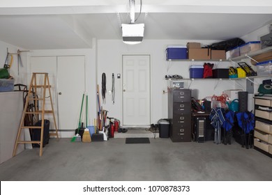 Clean Two Car Garage In A Normal Suburban Home.  