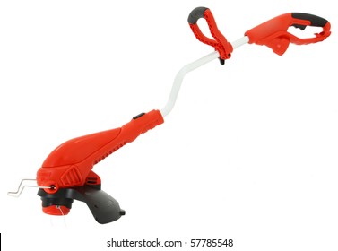 Clean Unused Weed Eater, Whacker, Trimmer Over White Background.