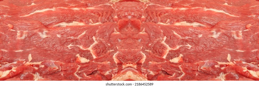 Clean Very Fresh Red Raw Meat, Red Raw Fatty Meat Texture