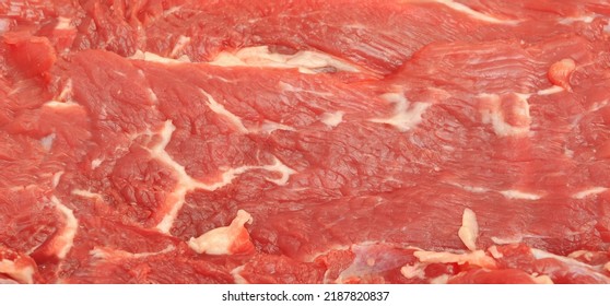 Clean Very Fresh Red Raw Meat, Red Raw Fatty Meat Texture