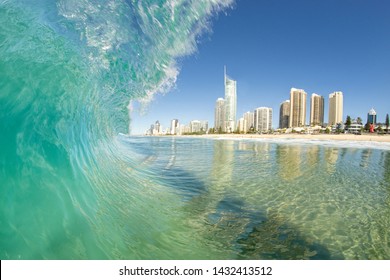 Clean Wave On The Gold Coast, Australia.