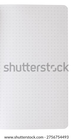 Clean white notebook paper background with grey dot grid pattern for bullet journaling planning and creative stationery design