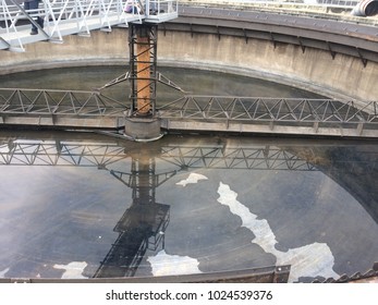 Cleaned The Wastewater Tank In Sewage Wastewater Treatment Plant