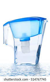 Cleaner Filter Pitcher Over Water Background