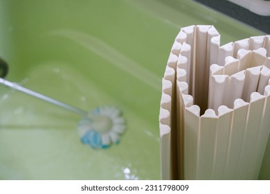 Cleaning the bath room at home - Shutterstock ID 2311798009
