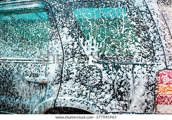cleaning car by\
foam from clean care care\
service