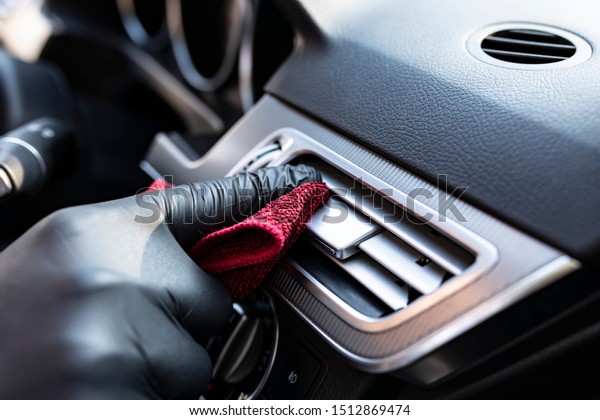 Cleaning Car Cleaning Interior Car Microfiber Stock Photo