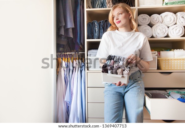 Cleaning Closet Japanese Vertical Storage Method Stock Photo Edit Now