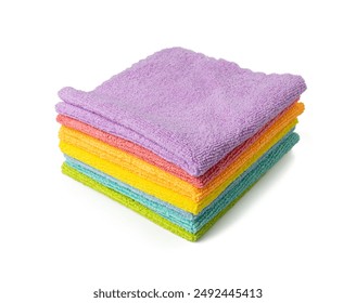 Cleaning cloth macro texture background. Wipe rag pattern, cleaning microfiber towel banner, wiping cotton napkin template, microfibre fabric mockup, kitchen cloths top view