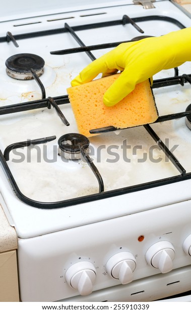 Cleaning Dirty Gas Stove Burners Kitchen Stock Photo Edit Now