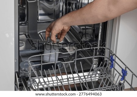 cleaning the dishwasher, replacing the filter, removing moisture