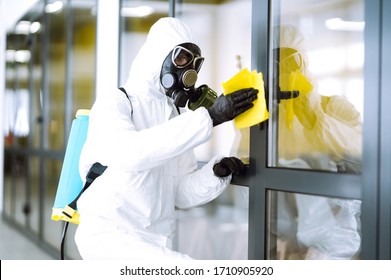 Cleaning Disinfection Office Prevent Covid19 Man Stock Photo (Edit Now ...