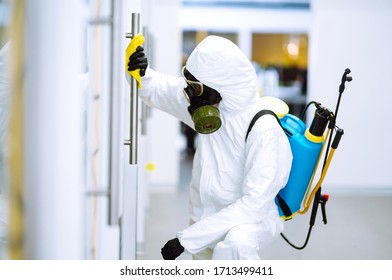 Cleaning Disinfection Office Prevent Covid19 Man Stock Photo (Edit Now ...