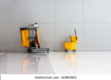 Cleaning Equipment In Hallway