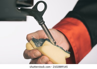 Cleaning Of Espresso Steam Nozzle After Foaming A Milk