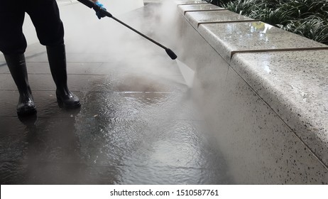 A Cleaning With High Pressure Water Jet.