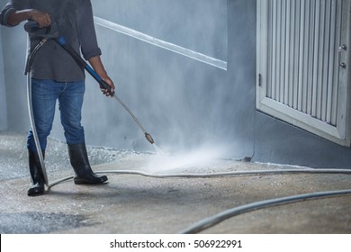 Cleaning With High Pressure Water Jet.