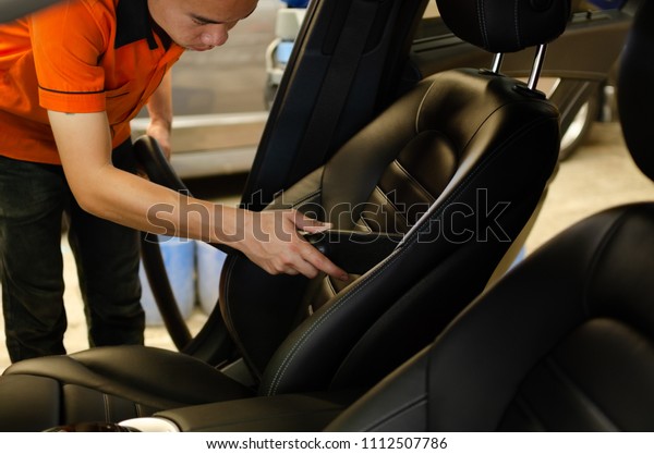 Cleaning Interior Car Vacuum Cleaner Car People Stock Image