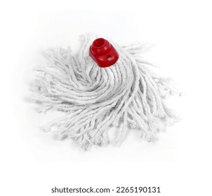 Cleaning mop head used for cleaning floors such as kitchens and salons. Rope mop in blue. Microfiber mop. House cleaning.    - Powered by Shutterstock