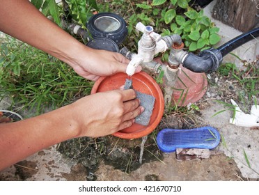 Cleaning Mosquito Breeding Spot. 