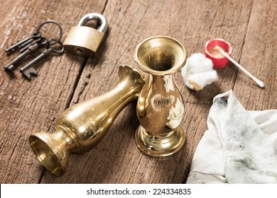 Cleaning And Polishing Old Brass Jar