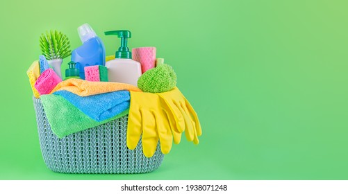 Cleaning Products. Cleanliness Concept. Spring Cleaning.